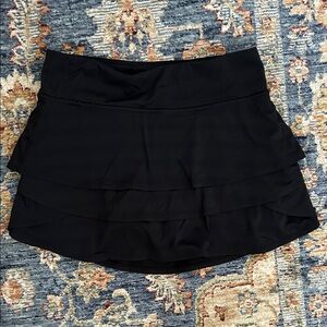 Athleta Girl Black Swing Skirt with built in shorts